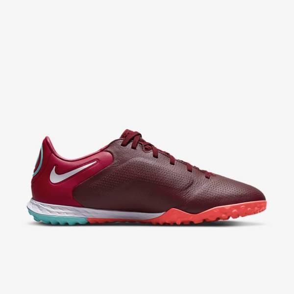 Women's Nike React Tiempo Legend 9 Pro TF Turf Football Shoes Red / Light Red / White | NK718UAO