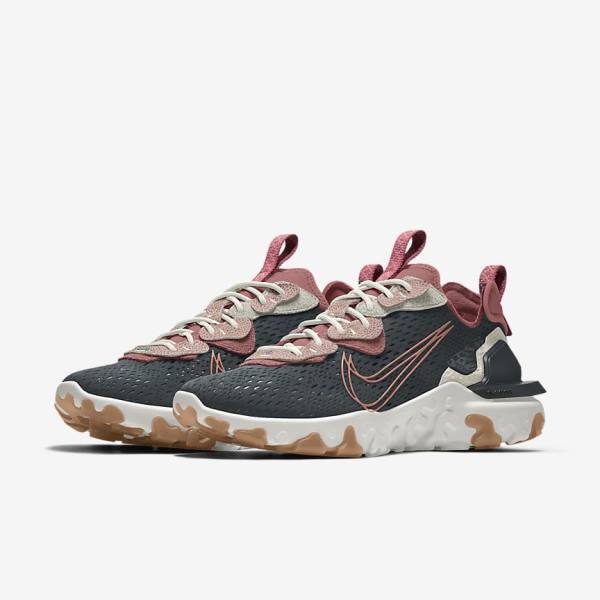 Women's Nike React Vision By You Custom Lifestyle Trainers Multicolor | NK916BKS