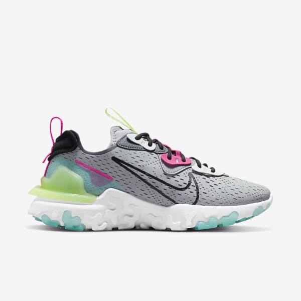 Women's Nike React Vision Trainers Grey / Pink / Black | NK348WKZ