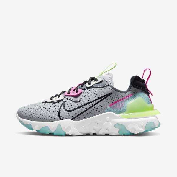 Women\'s Nike React Vision Trainers Grey / Pink / Black | NK348WKZ