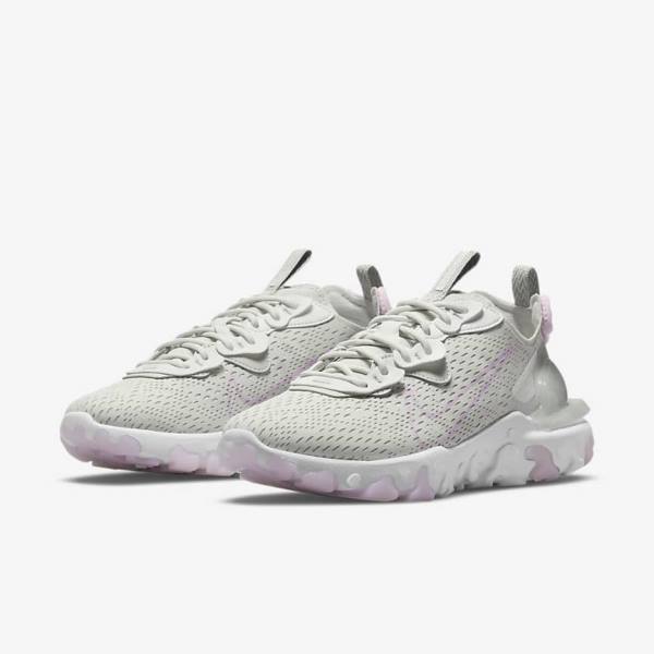 Women's Nike React Vision Trainers Light Beige / White / Pink | NK821OWJ