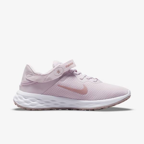 Women's Nike Revolution 6 FlyEase Next Nature Easy On-Off Road Running Shoes Light Purple / White | NK023EGY