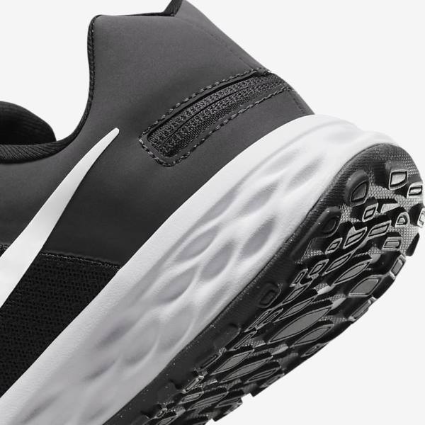 Women's Nike Revolution 6 FlyEase Next Nature Easy On-Off Road Running Shoes Black / Dark Grey / White | NK180MSD