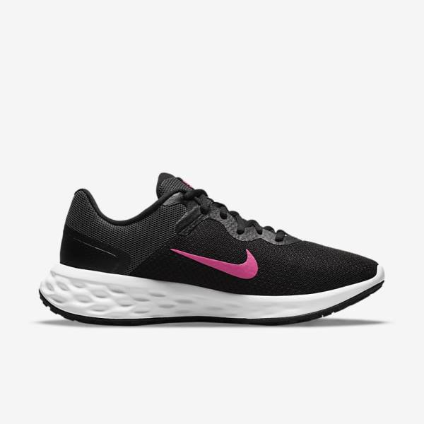 Women's Nike Revolution 6 Next Nature Road Running Shoes Black / Grey / Pink | NK691RTE