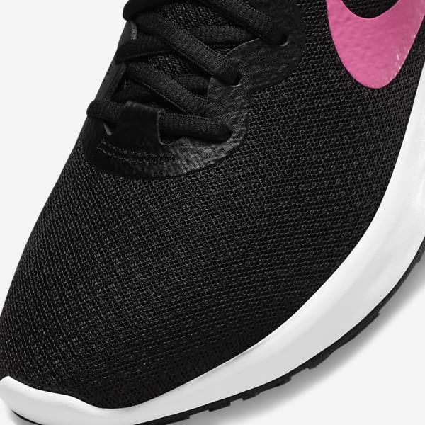 Women's Nike Revolution 6 Next Nature Road Running Shoes Black / Grey / Pink | NK691RTE