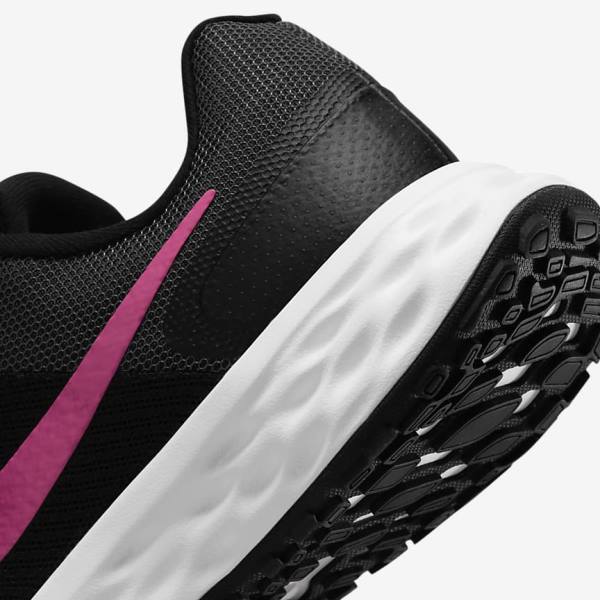 Women's Nike Revolution 6 Next Nature Road Running Shoes Black / Grey / Pink | NK691RTE