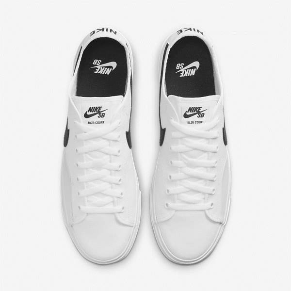 Women's Nike SB BLZR Court Skate Shoes White / Black / Black | NK019ABC