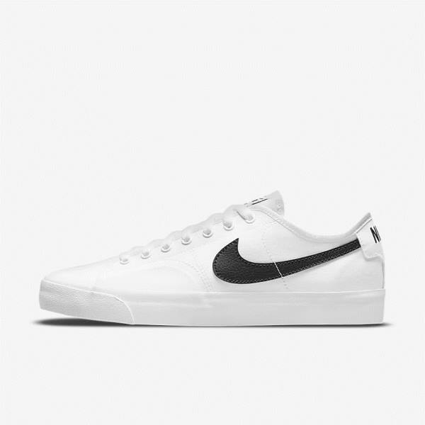 Women\'s Nike SB BLZR Court Skate Shoes White / Black / Black | NK019ABC