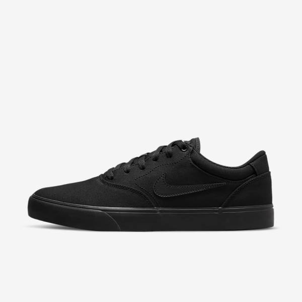 Women\'s Nike SB Chron 2 Canvas Skate Shoes Black | NK194VTQ