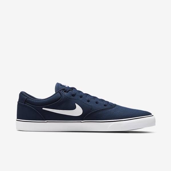 Women's Nike SB Chron 2 Canvas Skate Shoes Navy / Navy / Black / White | NK547MPW