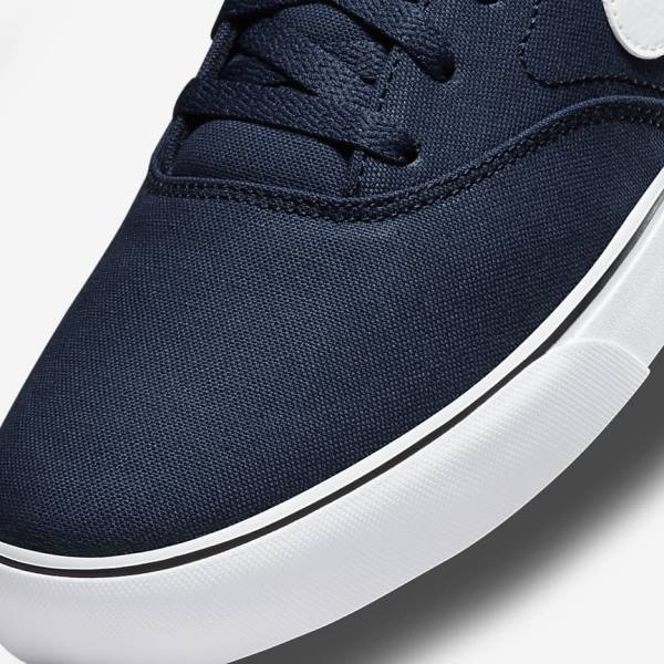 Women's Nike SB Chron 2 Canvas Skate Shoes Navy / Navy / Black / White | NK547MPW