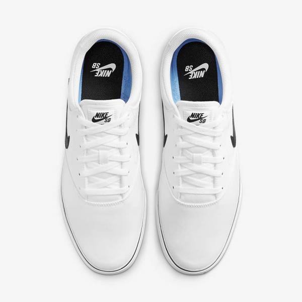 Women's Nike SB Chron 2 Canvas Skate Shoes White / Black | NK675TSE