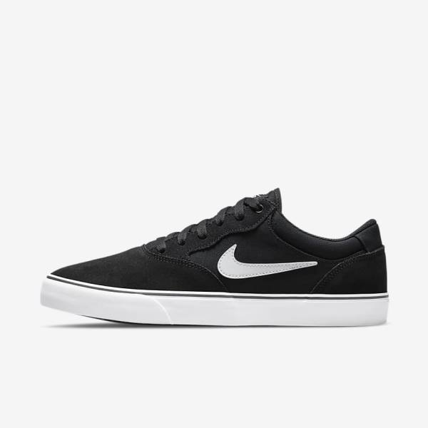 Women\'s Nike SB Chron 2 Skate Shoes Black / White | NK215VXB