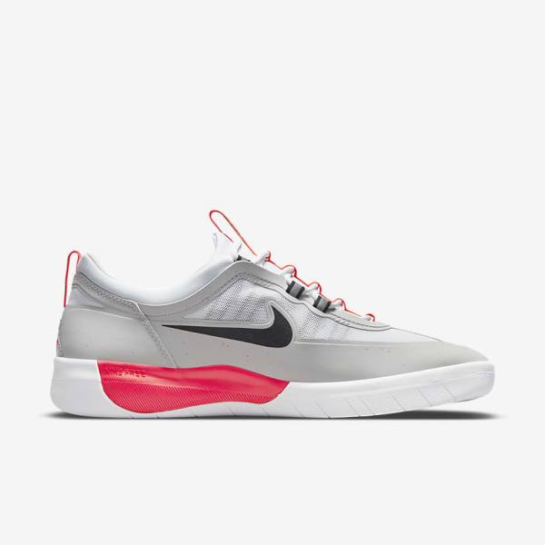 Women's Nike SB Nyjah Free 2 Skate Shoes Grey / White / Light Red / Black | NK069DGC