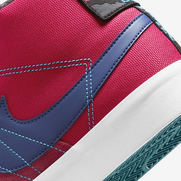 Women's Nike SB Zoom Blazer Mid Premium Trainers Pink / Blue / Royal Blue | NK619DSR