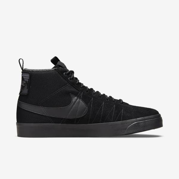 Women's Nike SB Zoom Blazer Mid Premium Trainers Black / Dark Grey | NK950GUP