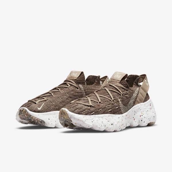 Women's Nike Space Hippie 04 Trainers Brown / White | NK325OND