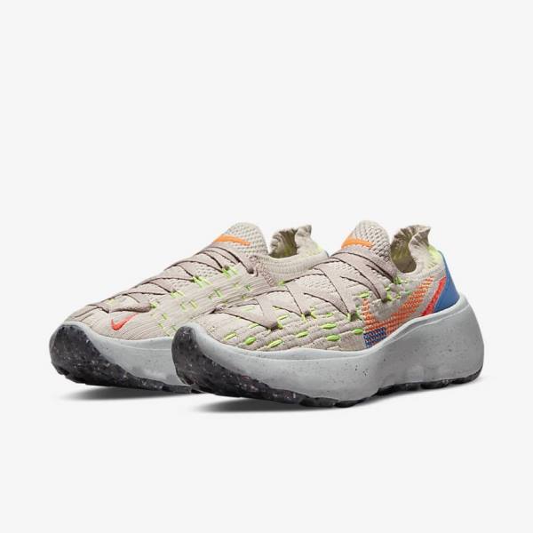 Women's Nike Space Hippie 04 Trainers Grey / Blue / Light Red / Orange | NK530JSL