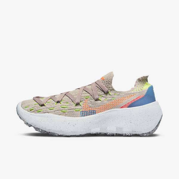 Women\'s Nike Space Hippie 04 Trainers Grey / Blue / Light Red / Orange | NK530JSL