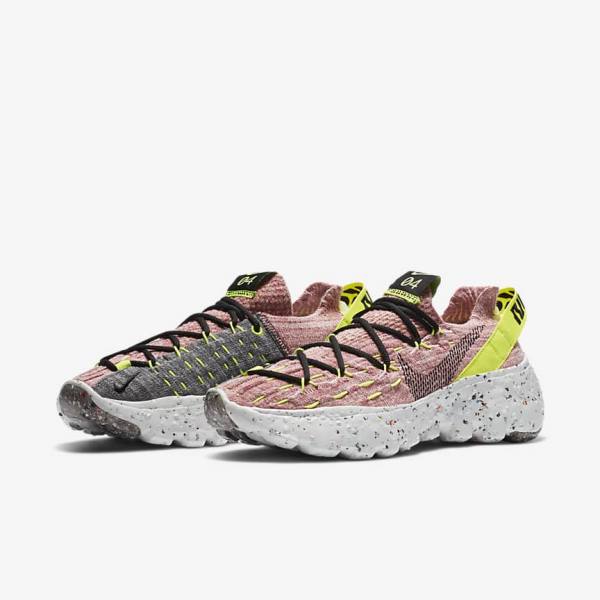 Women's Nike Space Hippie 04 Trainers Lemon / Light Pink / Black | NK326TWC