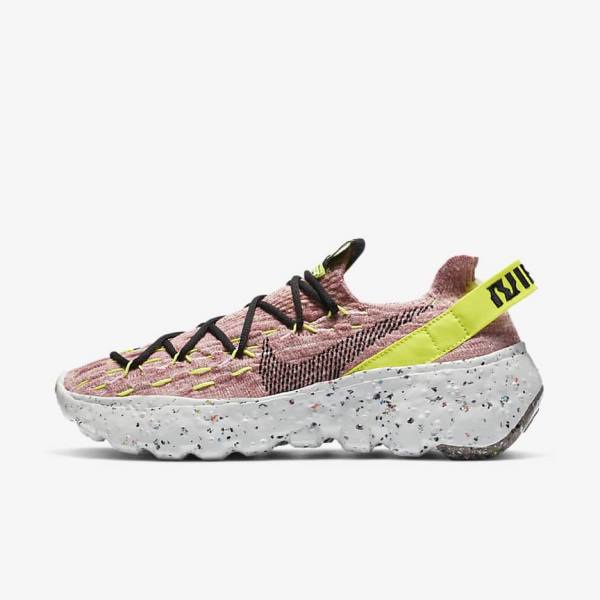 Women\'s Nike Space Hippie 04 Trainers Lemon / Light Pink / Black | NK326TWC