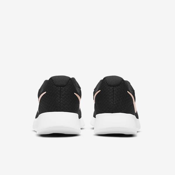 Women's Nike Tanjun Trainers Black / White / Metal Red Brown | NK213XRN