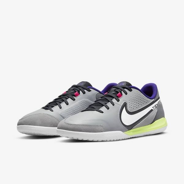 Women's Nike Tiempo Legend 9 Academy IC Indoor-Court Football Shoes Light Grey / White | NK708VIS