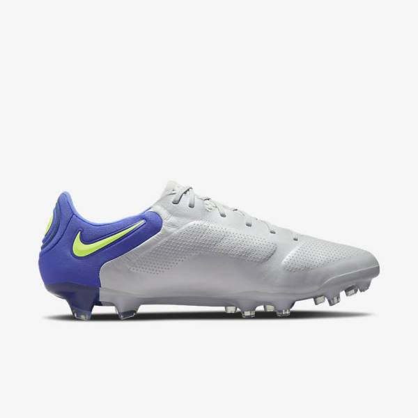 Women's Nike Tiempo Legend 9 Elite FG Firm-Ground Football Shoes Grey / Blue | NK341WKE