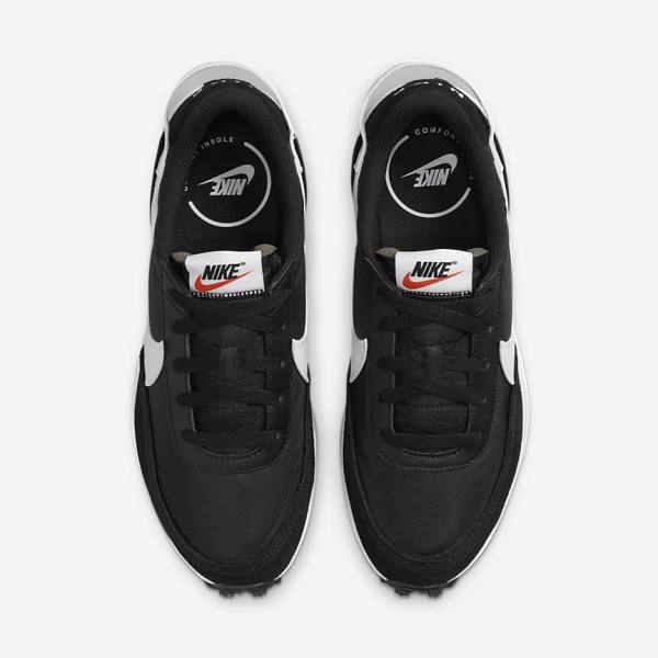 Women's Nike Waffle Debut Trainers Black / Orange / White | NK745XDJ