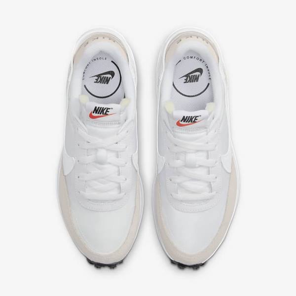 Women's Nike Waffle Debut Trainers White / Black / Orange | NK679GYE