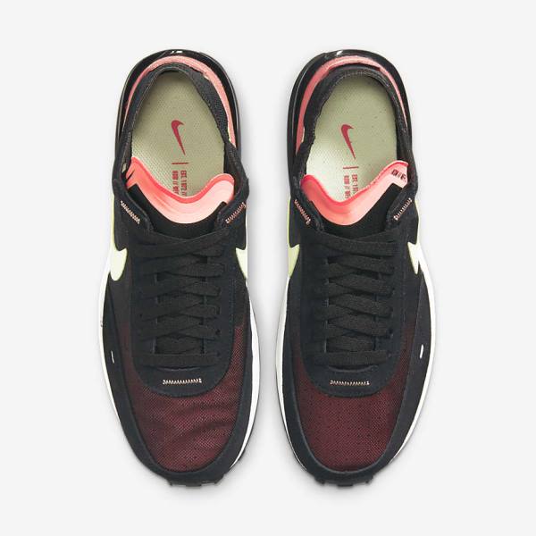 Women's Nike Waffle One Trainers Black / Red / Light Green | NK521OAM