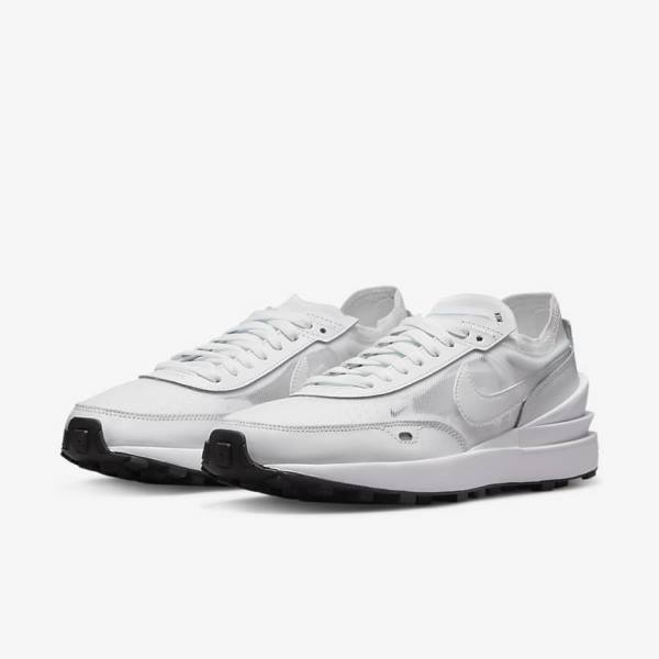 Women's Nike Waffle One Trainers White / Black / White | NK960SVB