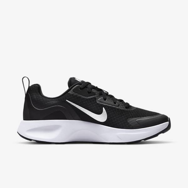 Women's Nike Wearallday Trainers Black / White | NK087OKM