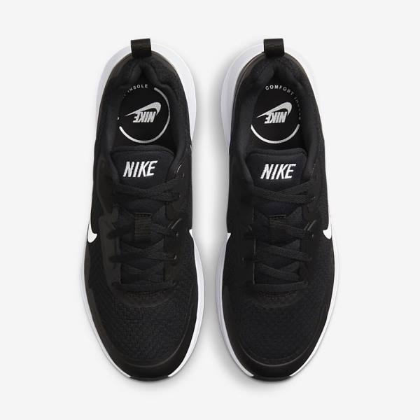 Women's Nike Wearallday Trainers Black / White | NK087OKM