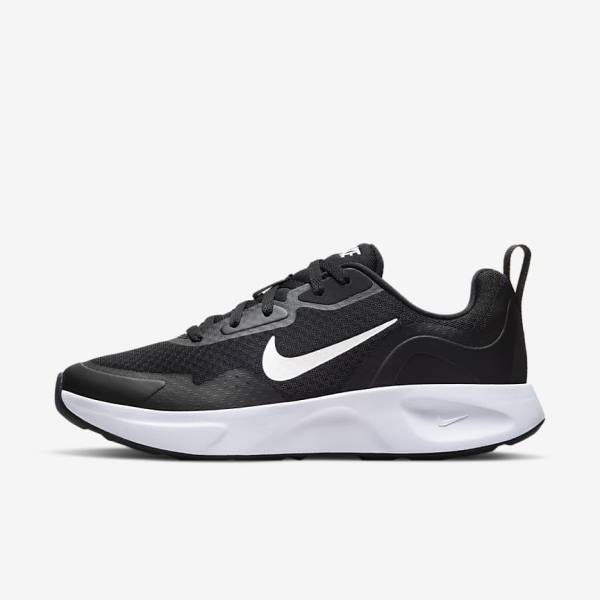 Women\'s Nike Wearallday Trainers Black / White | NK087OKM