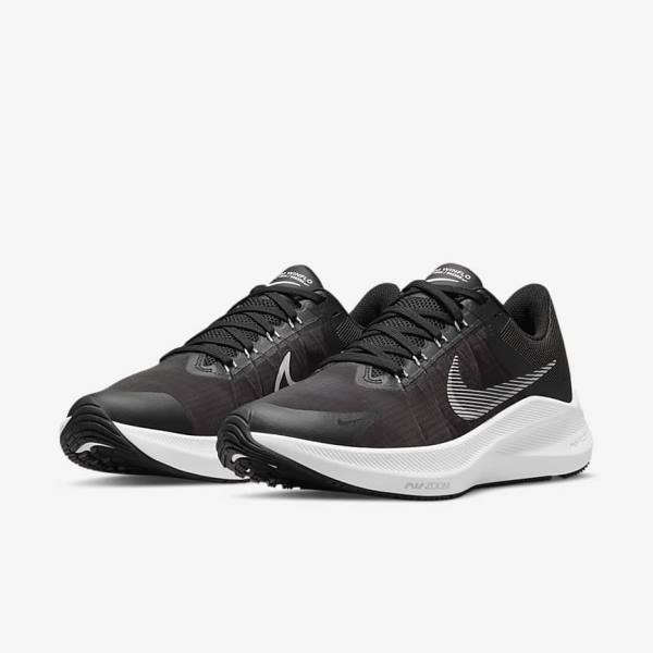 Women's Nike Winflo 8 Road Running Shoes Black / Dark Grey / Light Grey / White | NK268JVS