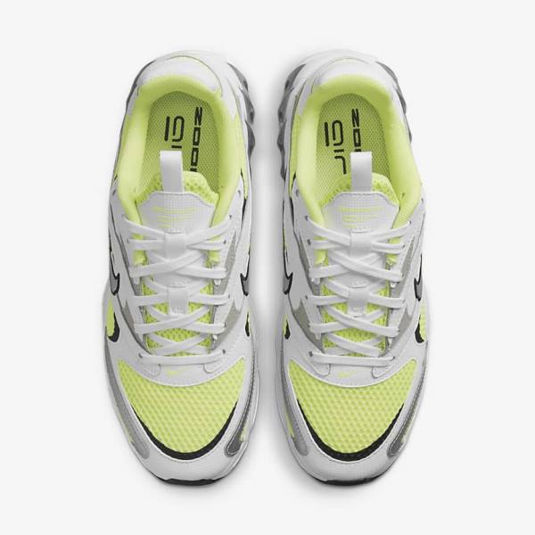 Women's Nike Zoom Air Fire Trainers White / Light Lemon / Black / Metal Silver | NK180TAZ