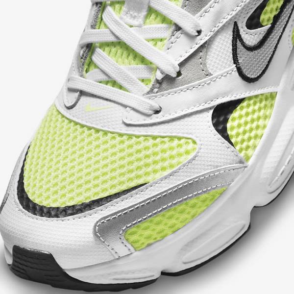 Women's Nike Zoom Air Fire Trainers White / Light Lemon / Black / Metal Silver | NK180TAZ