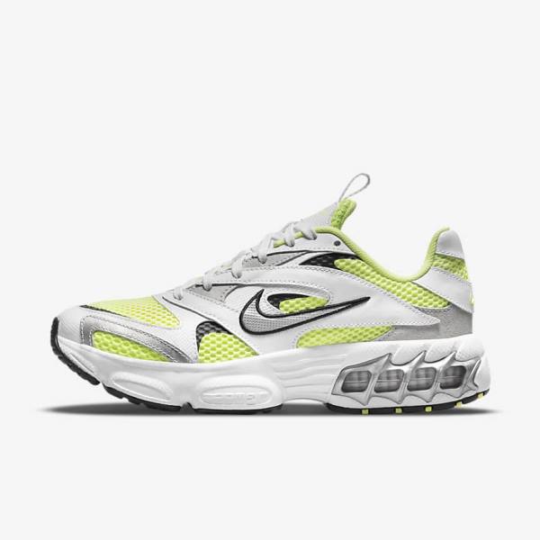 Women\'s Nike Zoom Air Fire Trainers White / Light Lemon / Black / Metal Silver | NK180TAZ