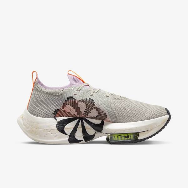 Women's Nike Zoom Alphafly Next Nature Road Racing Running Shoes Blue Grey / Light Pink / Light Cream / Black | NK359KZA