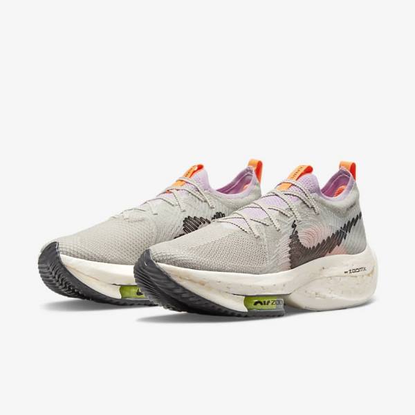 Women's Nike Zoom Alphafly Next Nature Road Racing Running Shoes Blue Grey / Light Pink / Light Cream / Black | NK359KZA