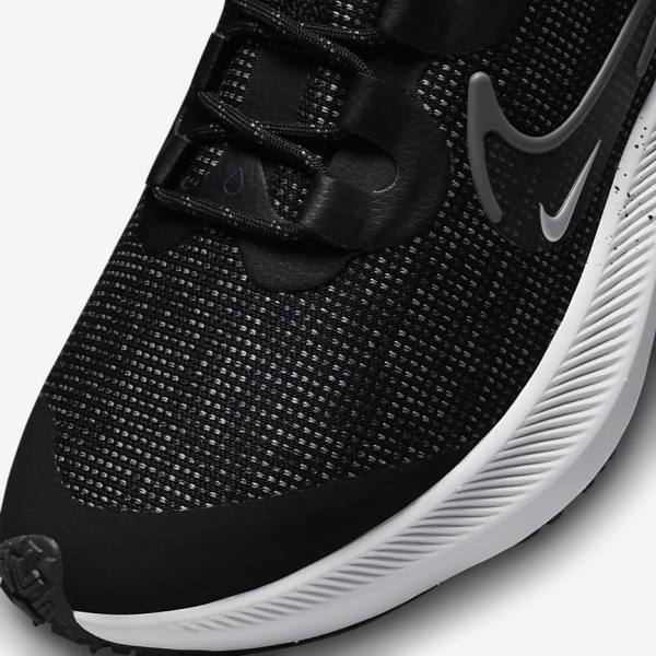 Women's Nike Zoom Winflo 8 Shield Weatherised Road Running Shoes Black / Metal Silver / Blue / Grey | NK418IWP