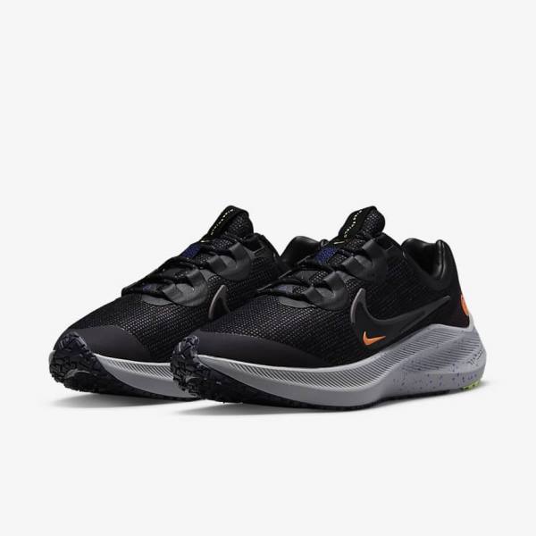 Women's Nike Zoom Winflo 8 Shield Weatherised Road Running Shoes Black / Orange / Purple | NK907CEZ