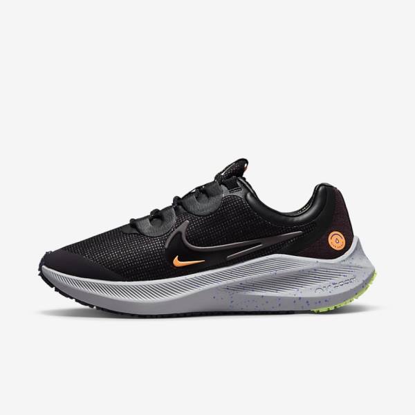 Women\'s Nike Zoom Winflo 8 Shield Weatherised Road Running Shoes Black / Orange / Purple | NK907CEZ