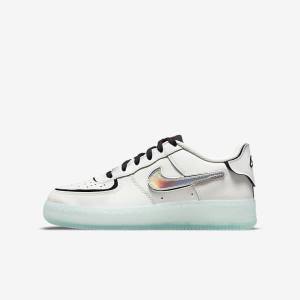 Kids' Nike Air Force 1-1 Older Trainers White / Black / Red / Multicolor | NK247HCP