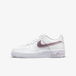 Kids' Nike Air Force 1 Older Trainers White / Pink | NK095QGO