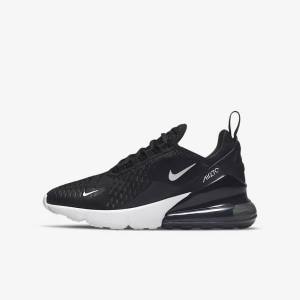 Kids' Nike Air Max 270 Older Trainers Black / Dark Grey / White | NK149PEW