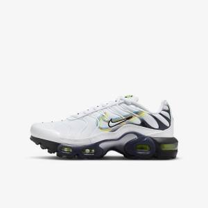 Kids' Nike Air Max Plus Older Trainers White / Grey / Blue | NK024PNU