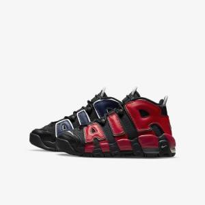 Kids' Nike Air More Uptempo Older Trainers Black / Navy / White / Red | NK965PUD