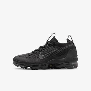 Kids' Nike Air VaporMax 2021 FK Older Trainers Black / Dark Grey | NK129RBF